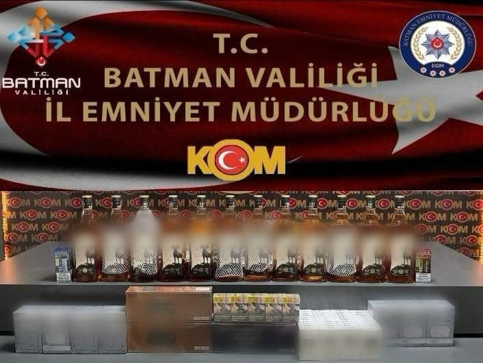 BATMAN'DA KAÇAK SİGARA VE ALKOL ELE GEÇİRİLDİ
