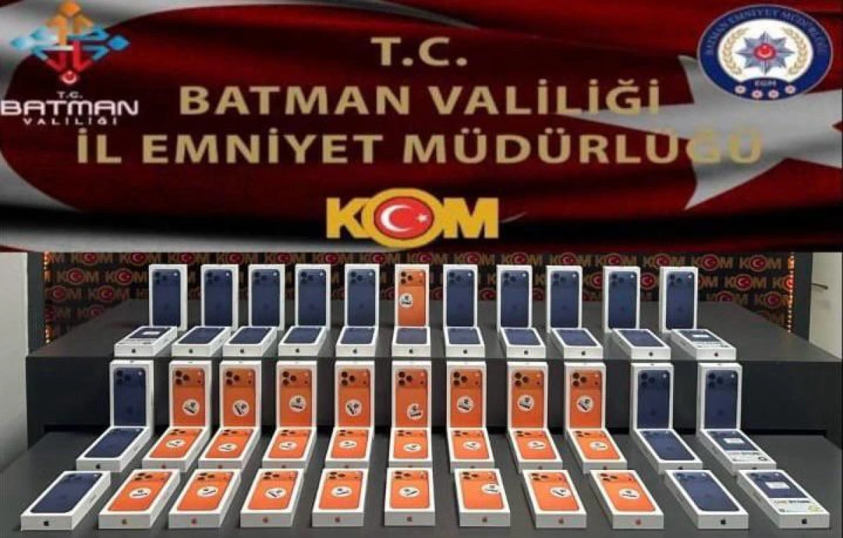 BATMAN’DA KAÇAK TELEFON OPERASYONU: 6 MİLYON 600 BİN TL’LİK 55 CEP TELEFONU ELE GEÇİRİLDİ